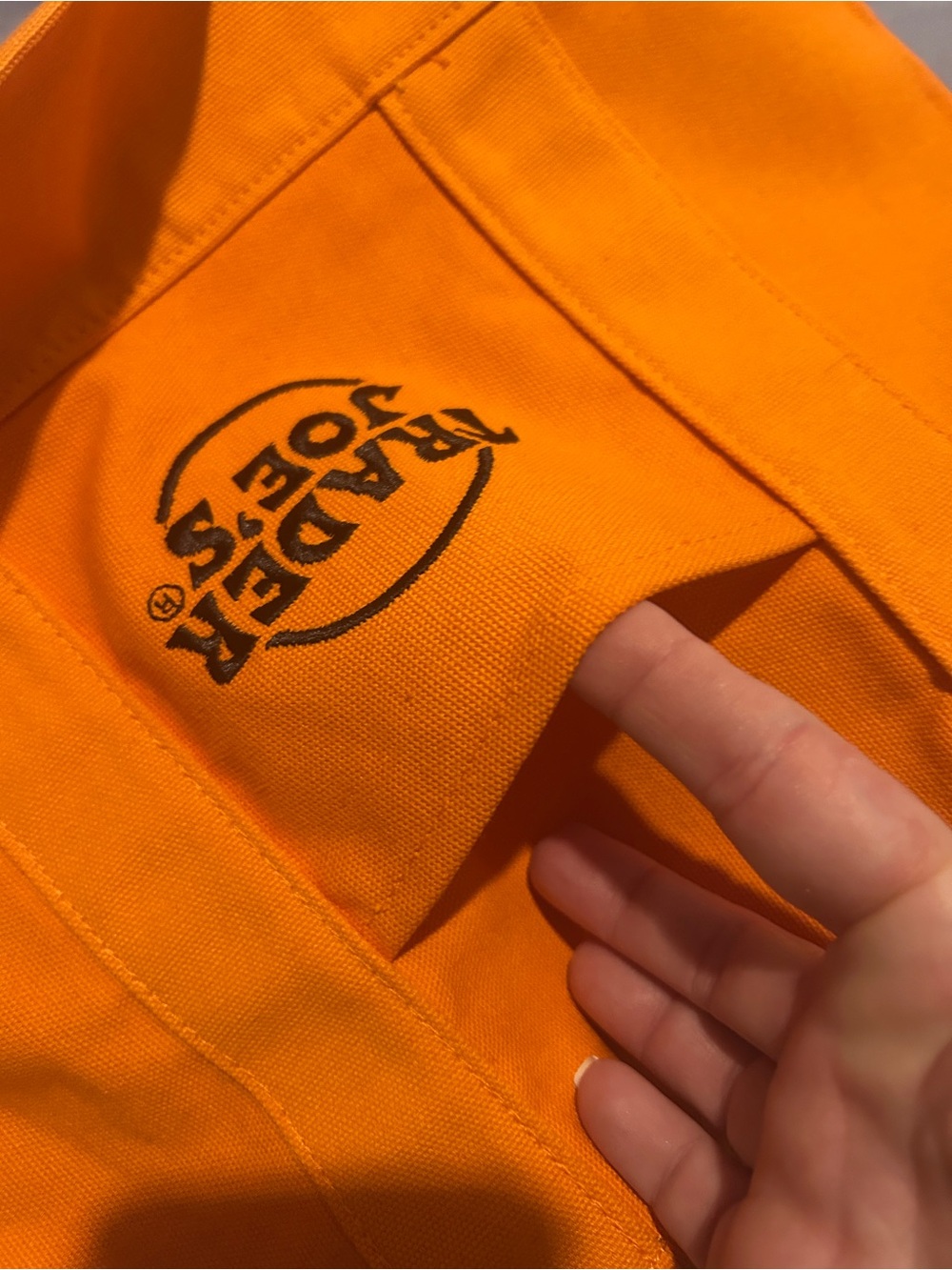 Trader Joe’s Orange Canvas Tote Bag - Picture 4 of 4